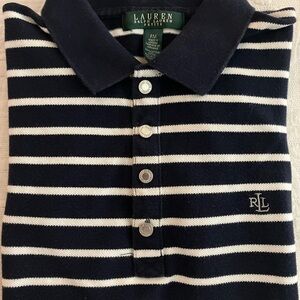 Ralph Lauren Navy and White Rugby Polo